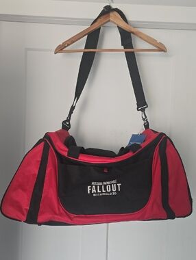 Port Authority Red and Black Fallout Duffel Bag